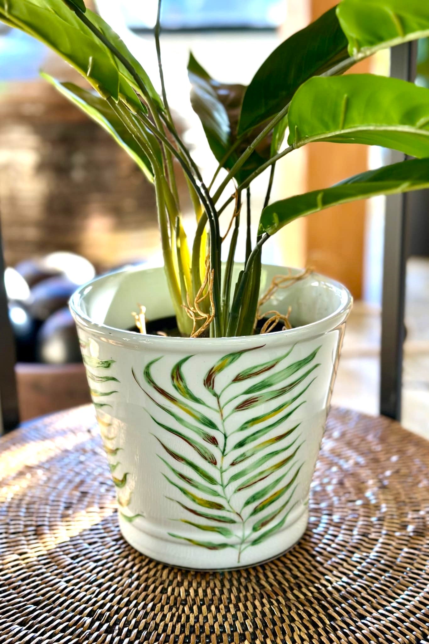 Palm Leaf Crackled Vase Small - Magpie Style