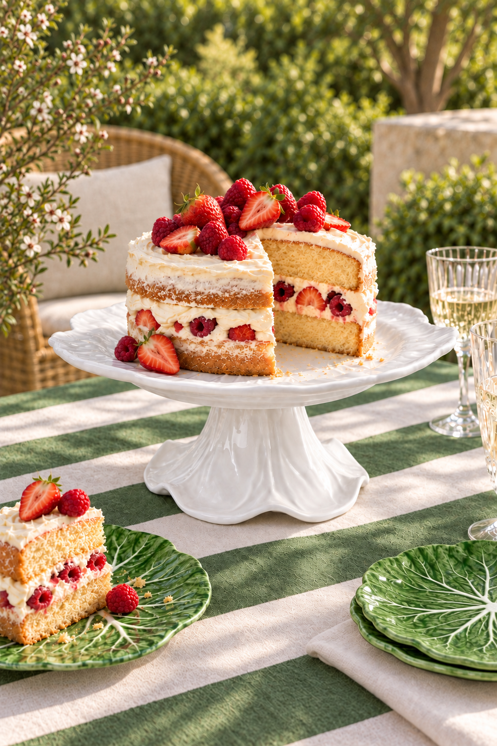 White Cake Stand – Cabbage Melamine