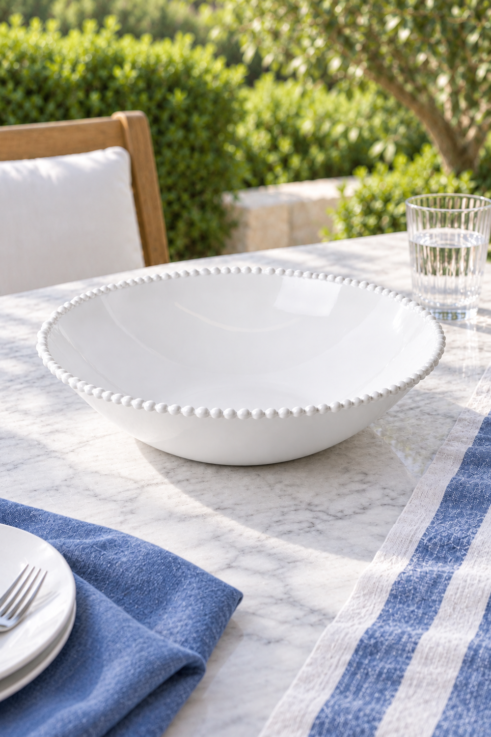 White Large Tapered Bowl – Pearl Melamine