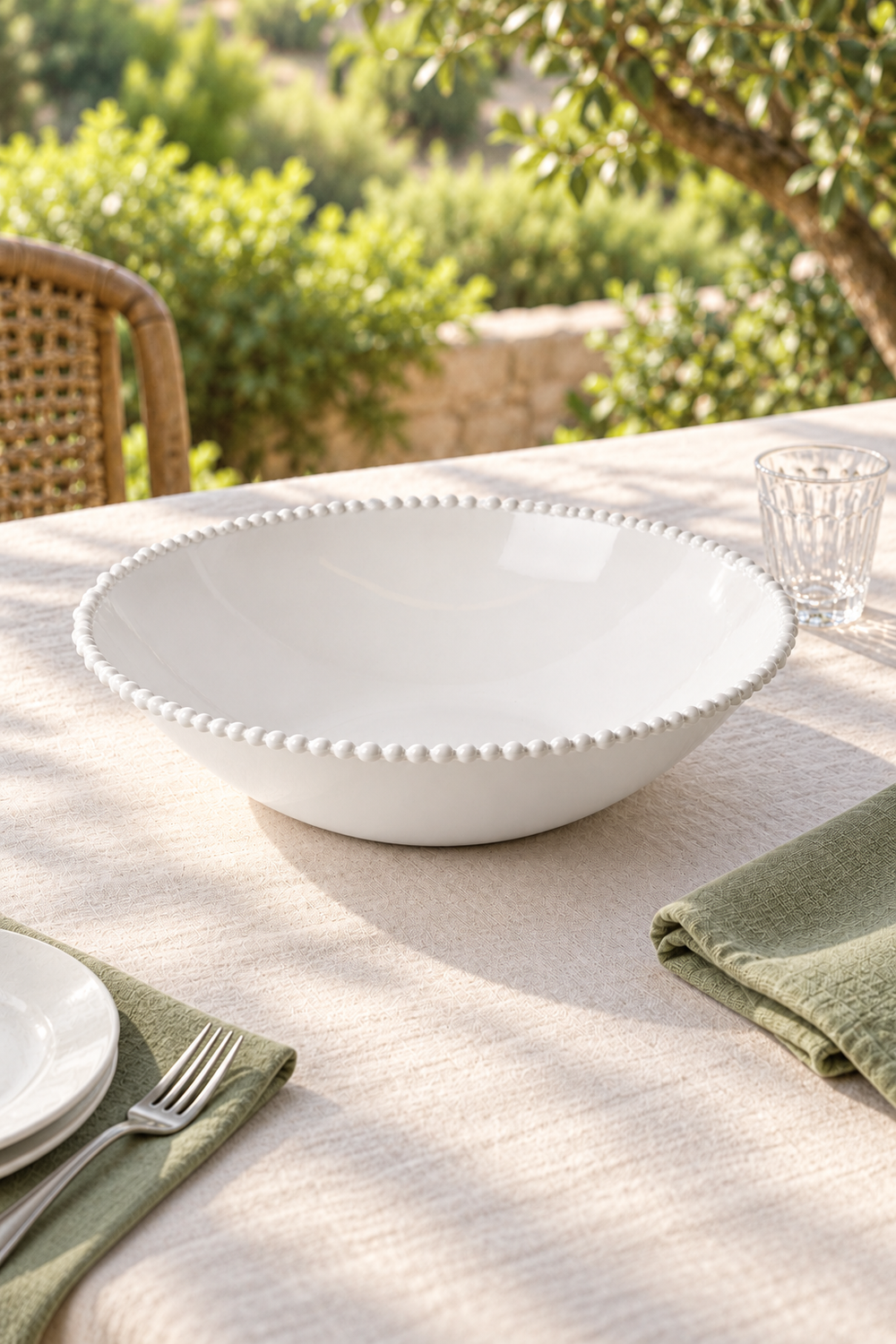 White Large Tapered Bowl – Pearl Melamine