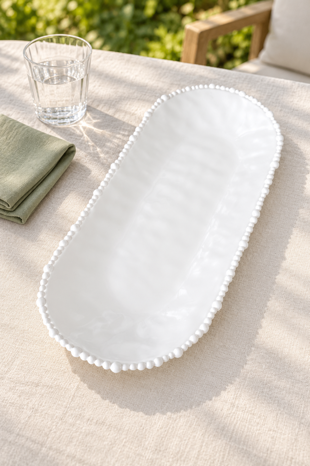 White Long Platter – Pearl Melamine