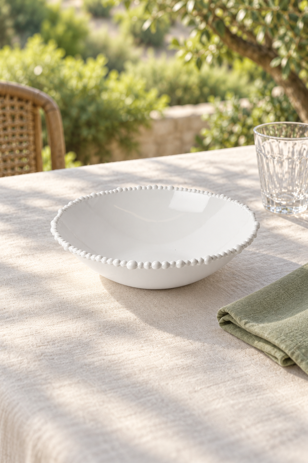 White Medium Tapered Bowl – Pearl Melamine