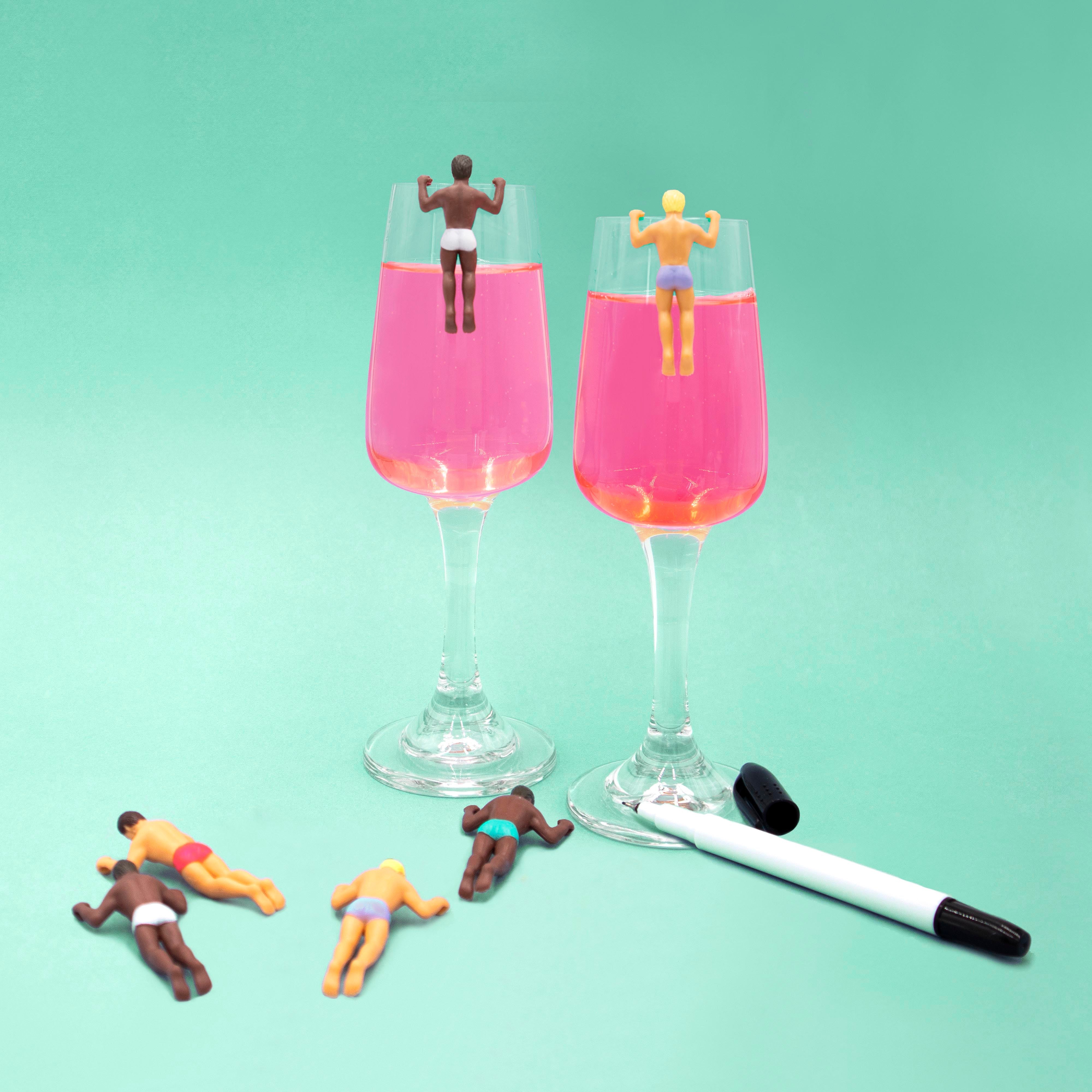 Hunky Buddies Party Pack Drink Markers - Set of 12 - 5