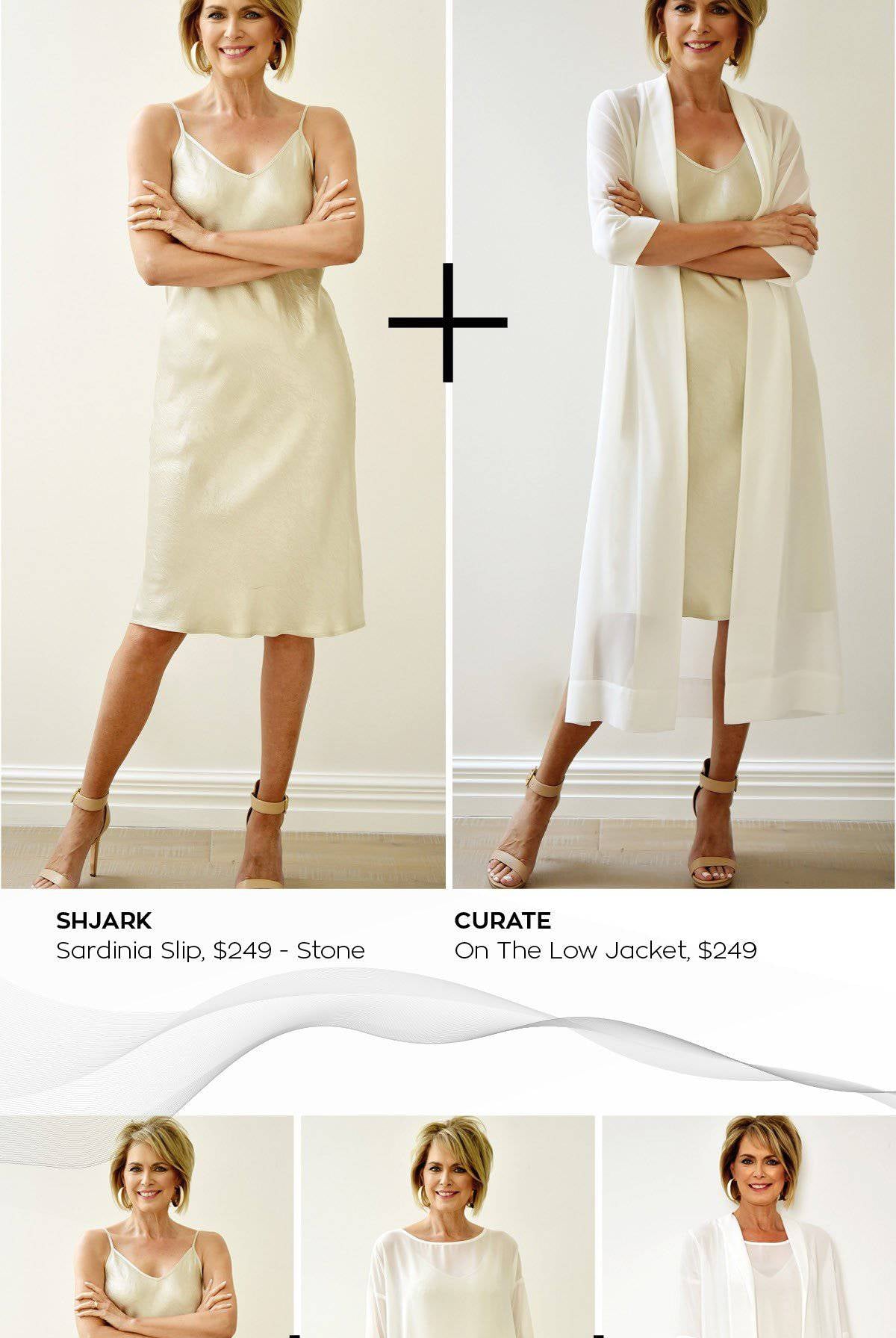 SHJARK Sardinia Slip Dress - Stone - Magpie Style