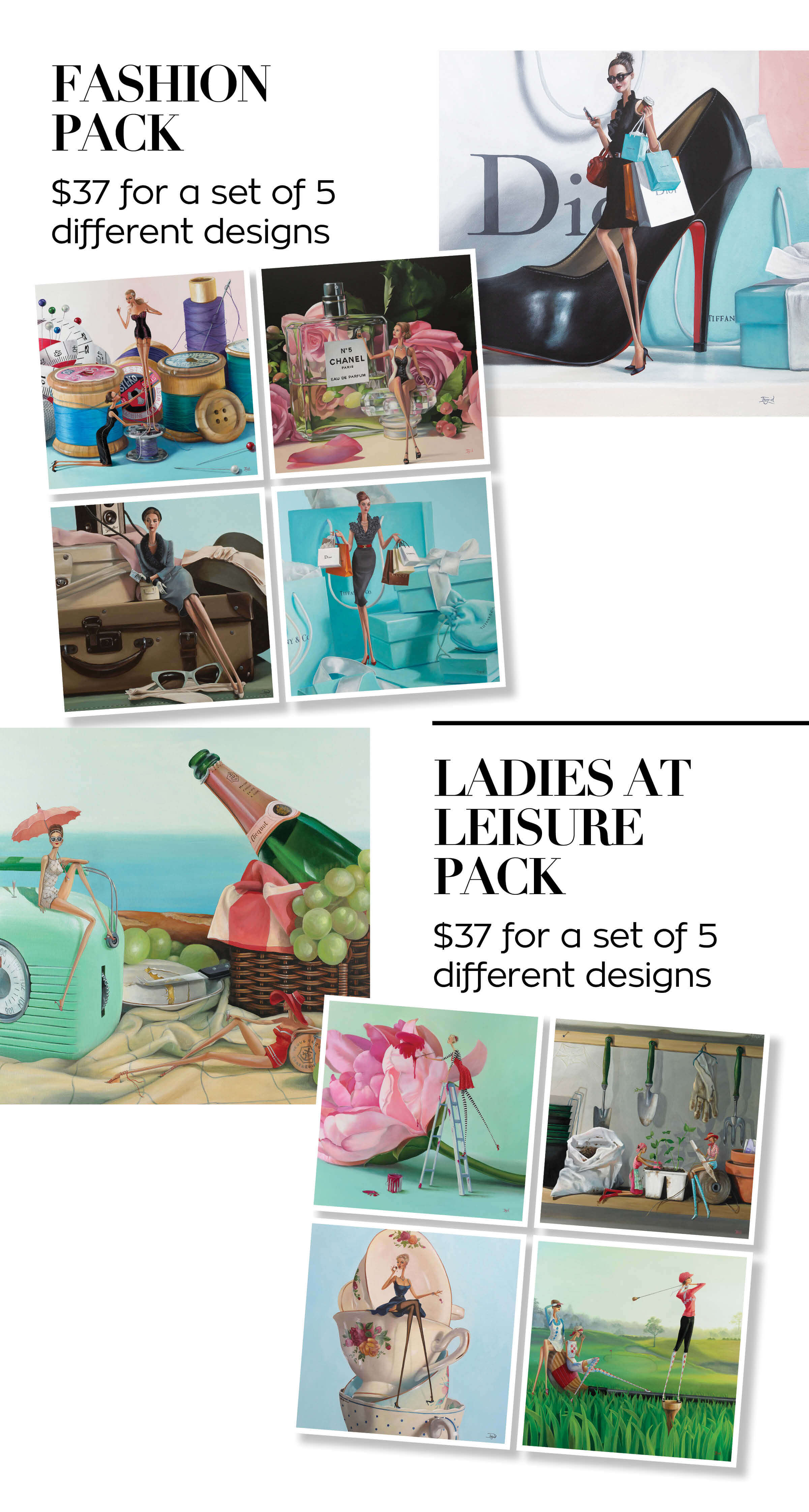 Cards PACK OF 5 - Ladies of Leisure - EmKo - [product type] - Magpie Style