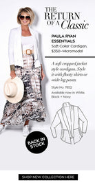 PAULA RYAN ESSENTIALS Soft Collar Cardigan - MicroModal - Paula Ryan