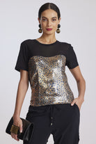 PAULA RYAN Modal Bustier Sequin Top - Black Siesta - Paula Ryan