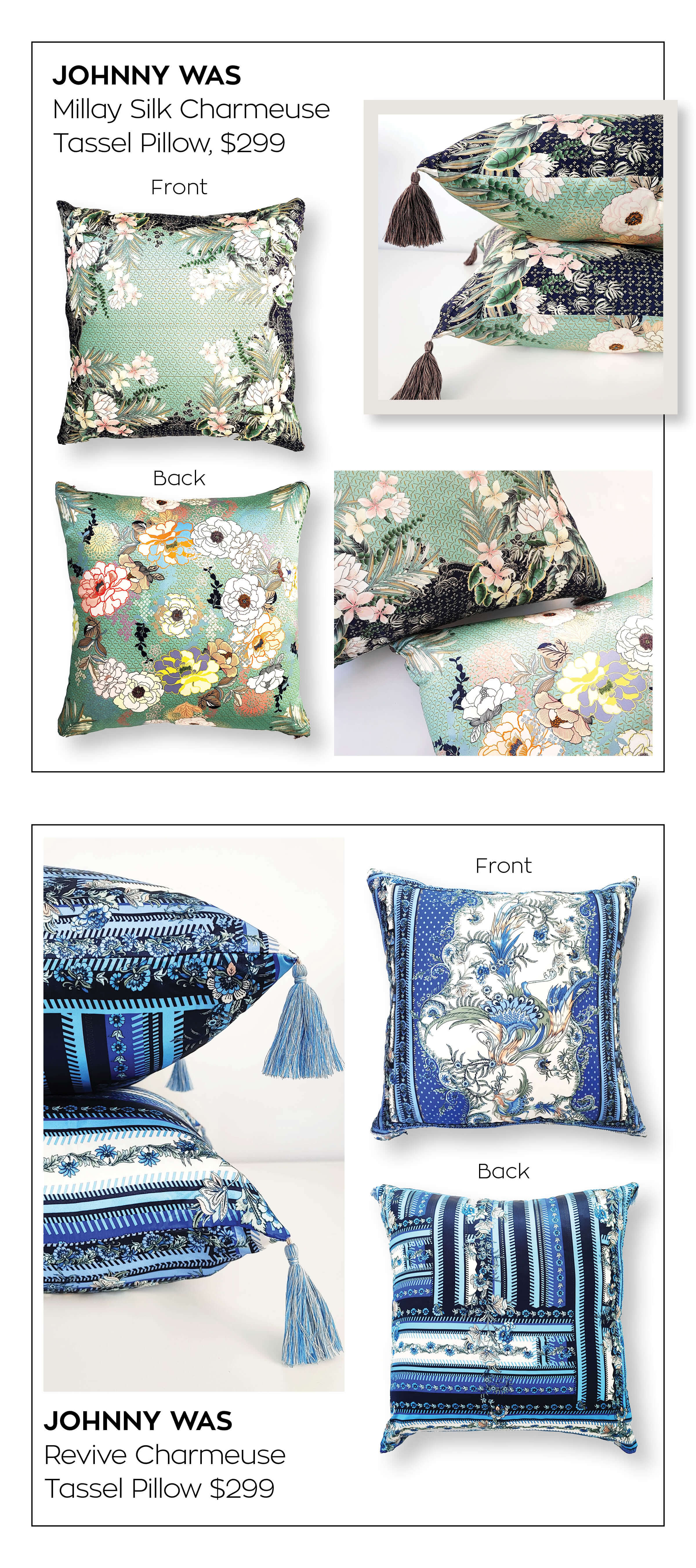 JOHNNY WAS Revive Charmeuse Tassel Cushion - JOHNNY WAS - [product type] - Magpie Style