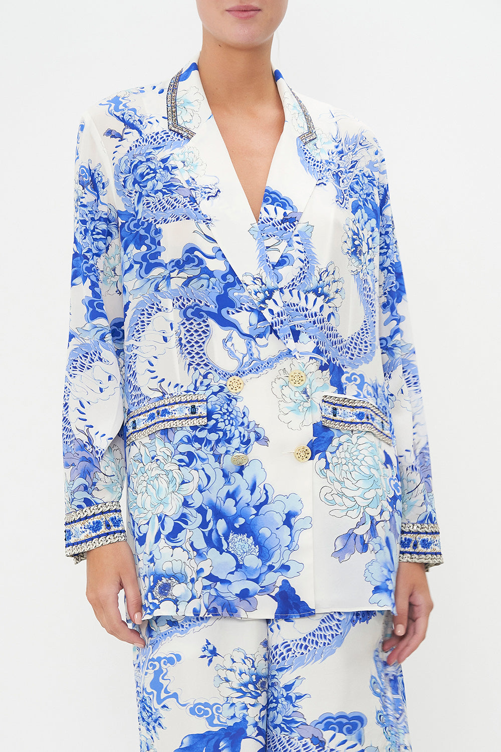 CAMILLA Double Breasted Soft Jacket - Heart of a Dragon - CAMILLA - [product type] - Magpie Style