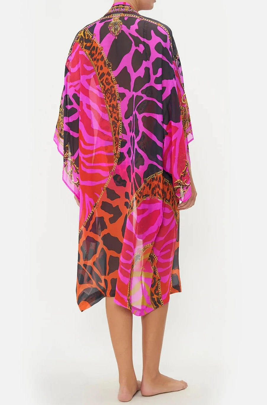 CAMILLA Mid Length Kimono Layer with Collar - Always Change Your Spots - CAMILLA - [product type] - Magpie Style