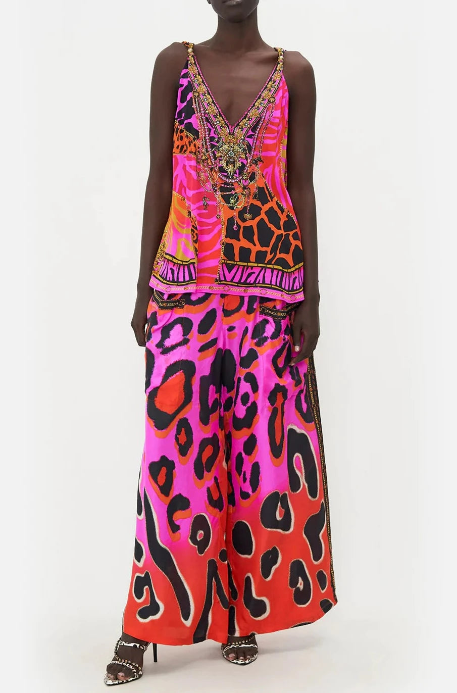 CAMILLA Tank Top with Strap Bead Detail - Always Change Your Spots - CAMILLA - [product type] - Magpie Style