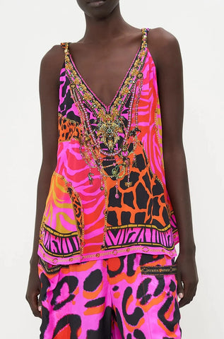 CAMILLA Tank Top with Strap Bead Detail - Always Change Your Spots