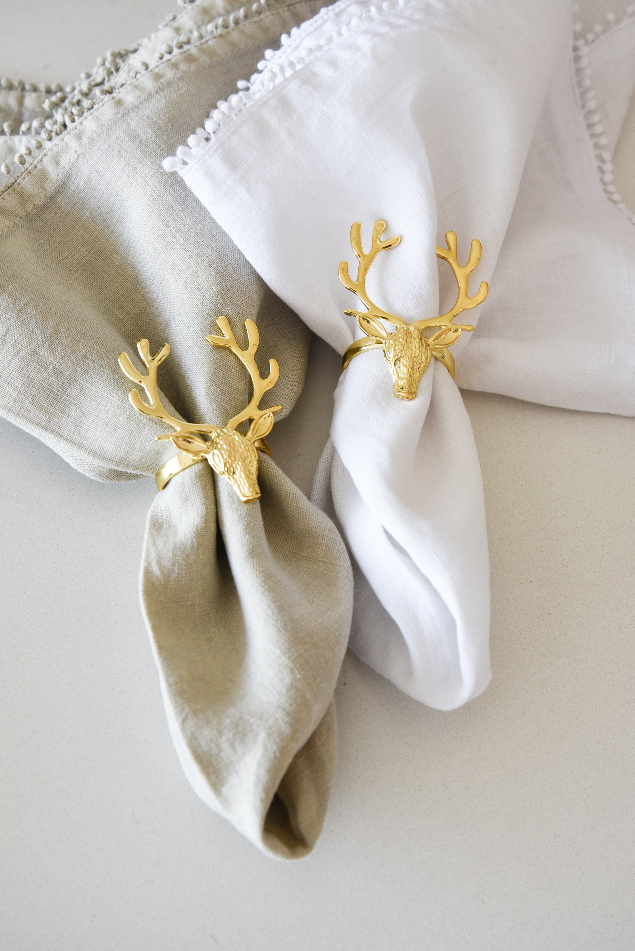 White Bauble Linen Napkins - Set of 4 - PRE ORDER - Magpie Home - [product type] - Magpie Style