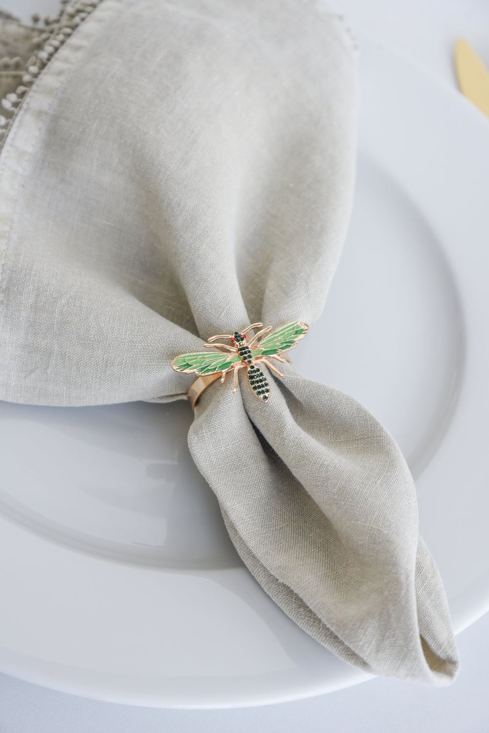 Taupe Bauble Linen Napkins - Set of 4