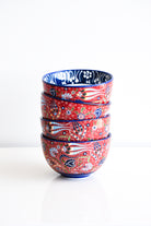 MAGPIE HOME Red Small Mexico Bowls - Set of Four - Magpie Home - [product type] - Magpie Style