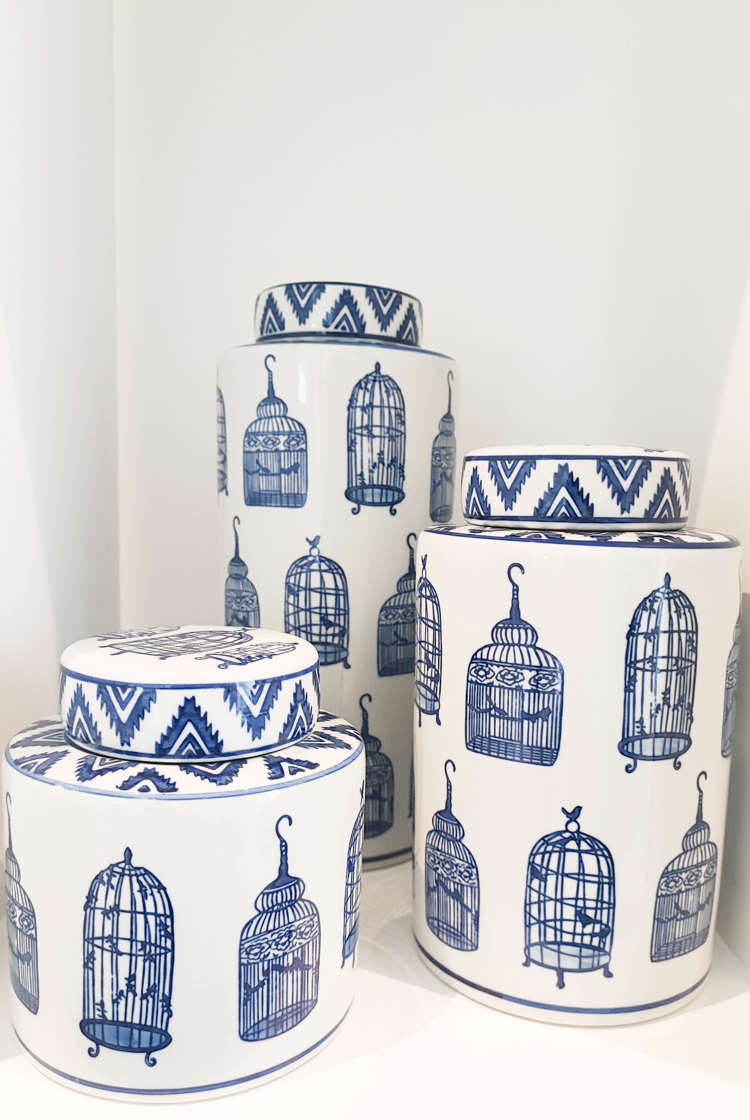 MAGPIE HOME Tall Handpainted Birdcage Jar - Magpie Home - [product type] - Magpie Style