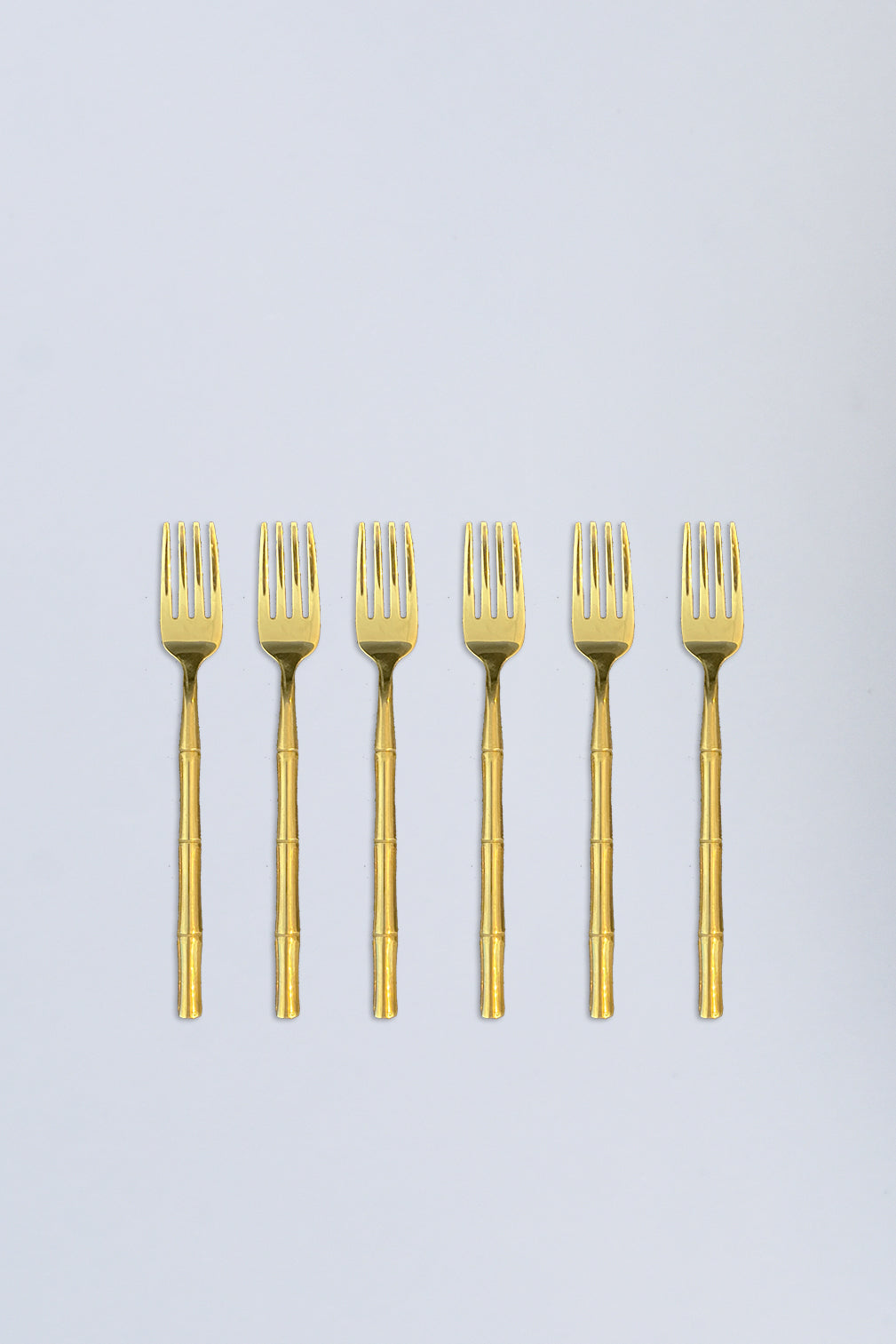 MAGPIE HOME Christmas Gold Bamboo Dessert Forks (Set of 6) - Magpie Home - [product type] - Magpie Style