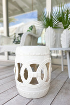 MAGPIE HOME Santa Barbara White Glossy Ceramic Stool - Magpie Home - [product type] - Magpie Style
