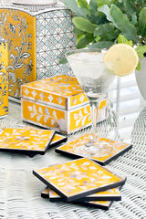 MAGPIE HOME Mother of Pearl Inlay Box + Coasters - Sunflowerk