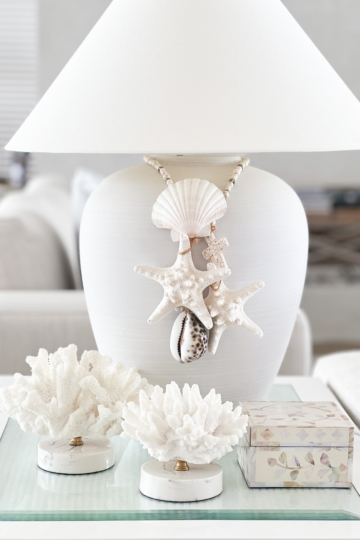 MAGPIE HOME Mother of Pearl Inlay Box + Coasters - Off White - Magpie Home - [product type] - Magpie Style