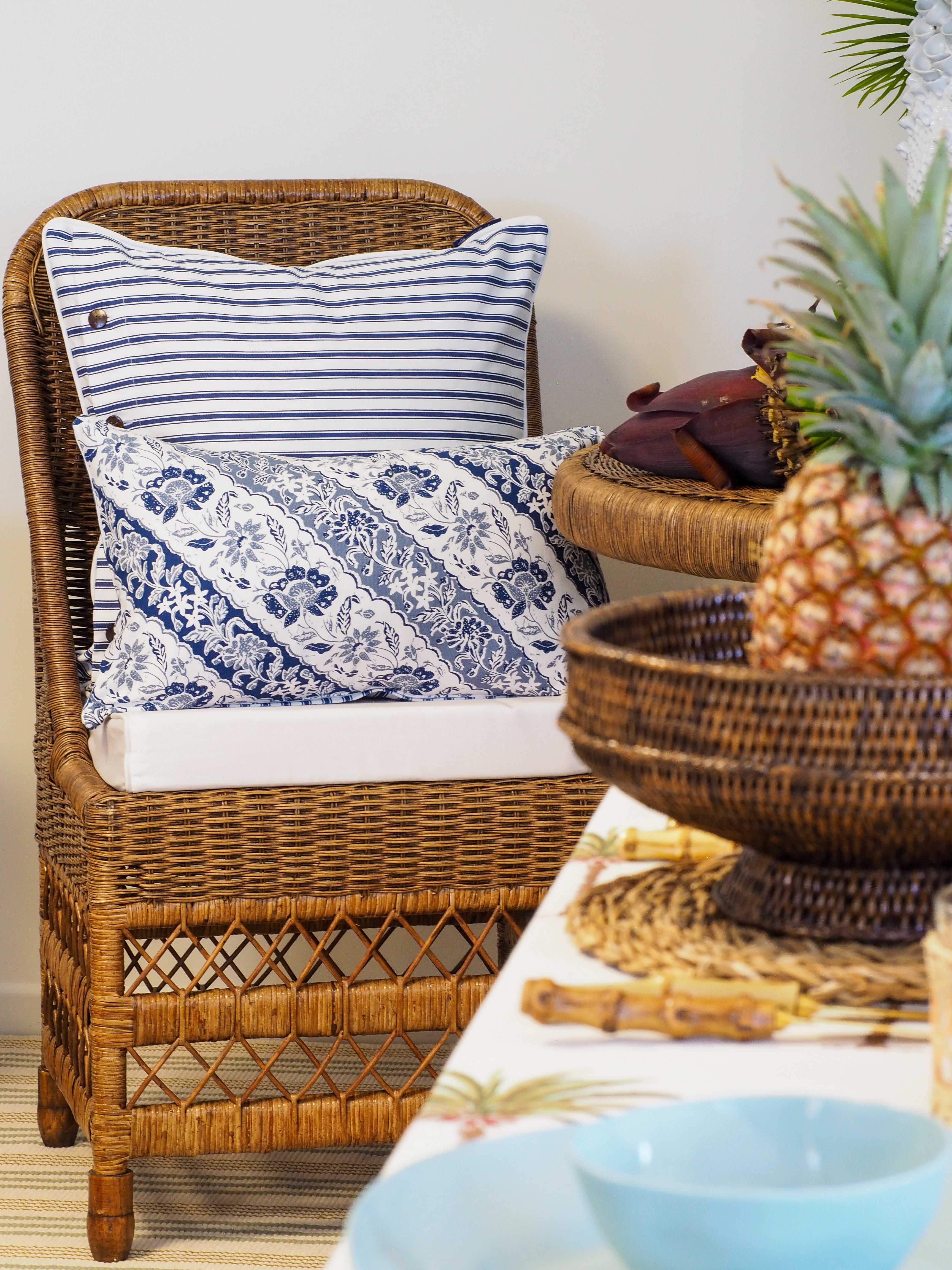 STUART MEMBERY Sumatra Lumbar Cushion - Storm Blue - STUART MEMBERY - [product type] - Magpie Style