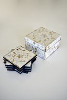 MAGPIE HOME Mother of Pearl Inlay Box + Coasters - Off White - Magpie Home - [product type] - Magpie Style