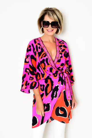 CAMILLA Draped Front Wrap Dress - Always Change Your Spots