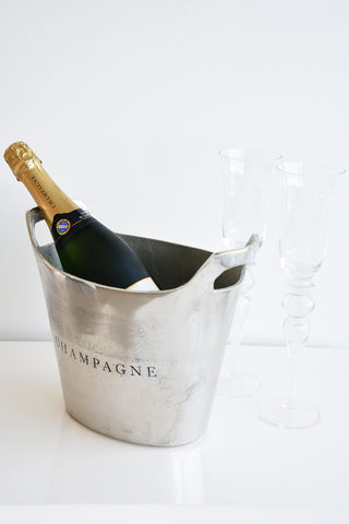 Aluminium Oval Champagne Bucket - Silver