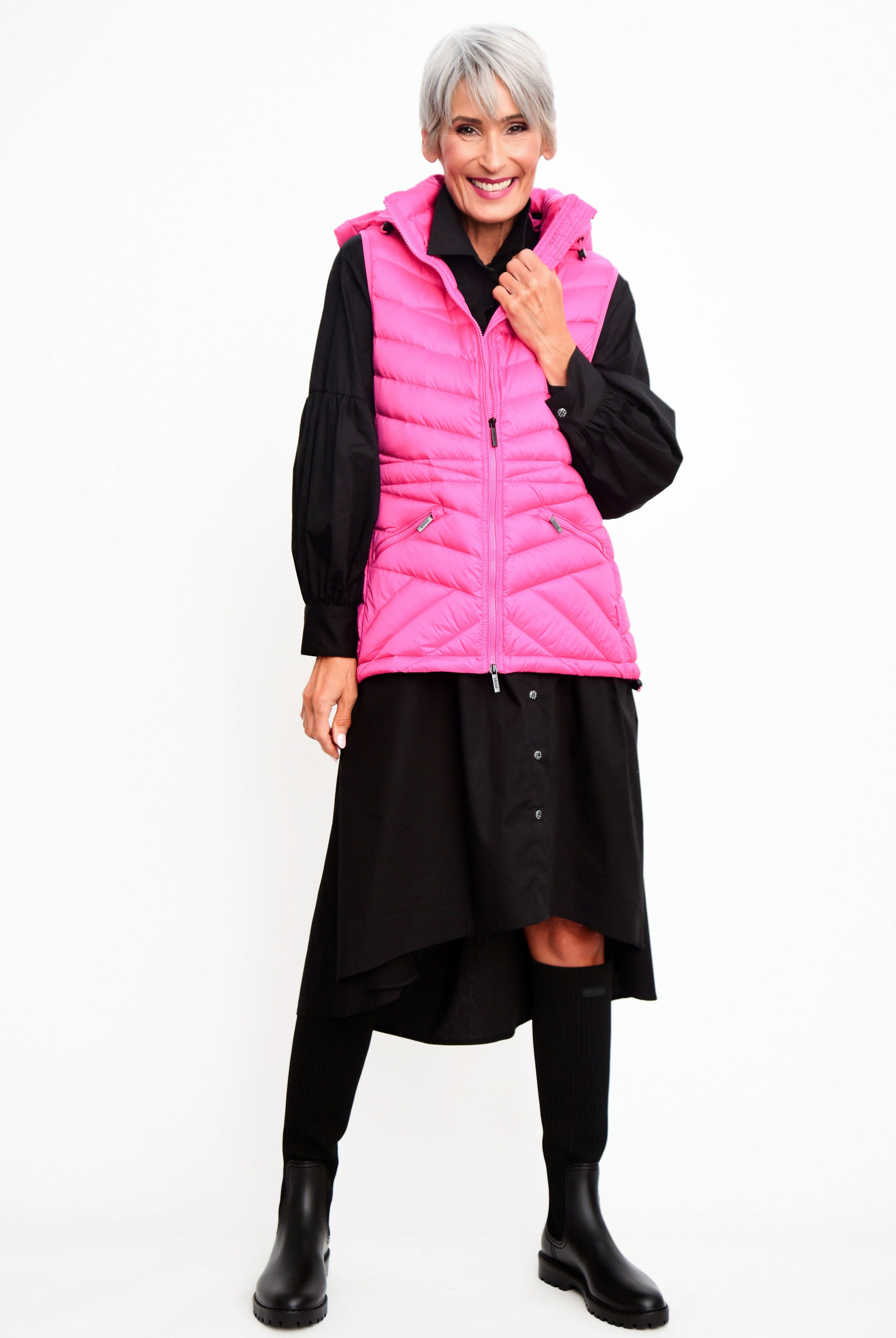 MOKÉ Mary Claire Packable Vest - Hot Pink - Magpie Style