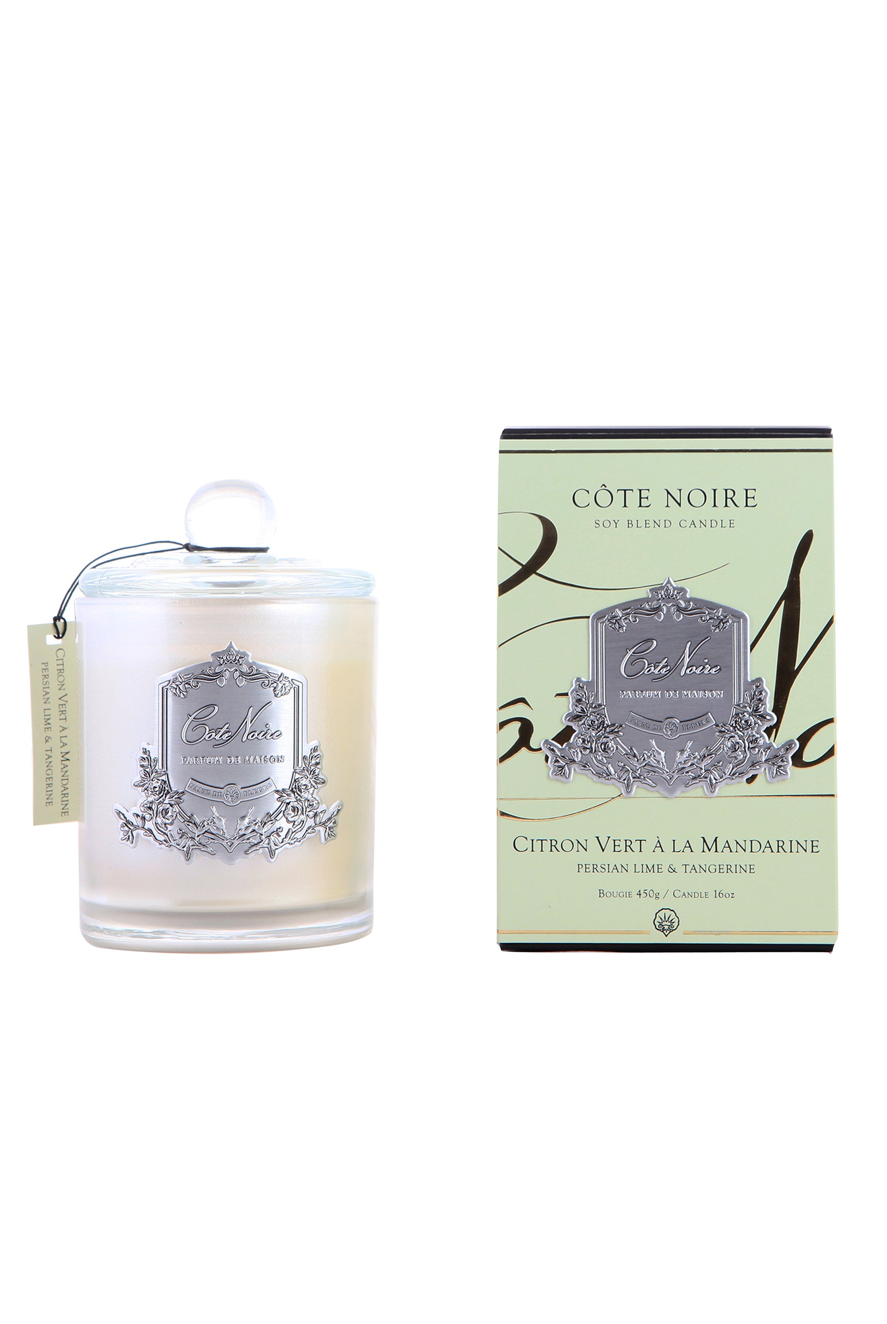 COTE NOIRE Persian Lime and Tangerine Candle - Silver 450g - Cote Noire - [product type] - Magpie Style
